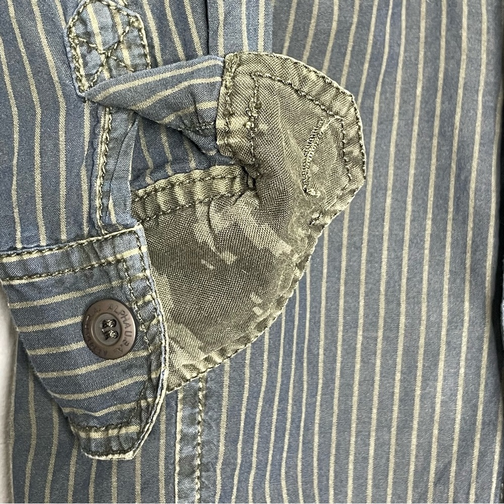ALPHA INDUSTRIES INC Striped Long Sleeve Button Down Shirt - Picture 4 of 7